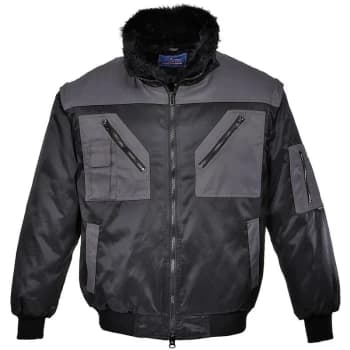 Portwest PJ20BYRS - sz S Two Tone Pilot Jacket - Black/Grey