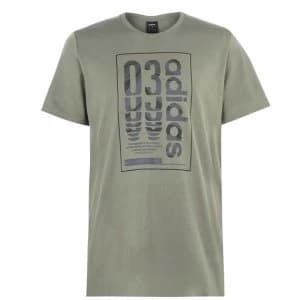 adidas Box Logo Mens T-Shirt - Khaki/Black