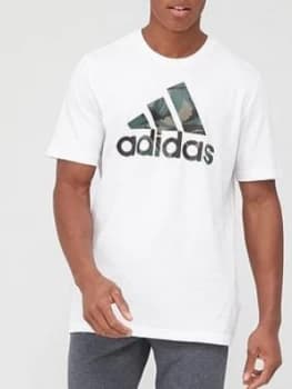 adidas Camo T-Shirt - White/Green Size M Men