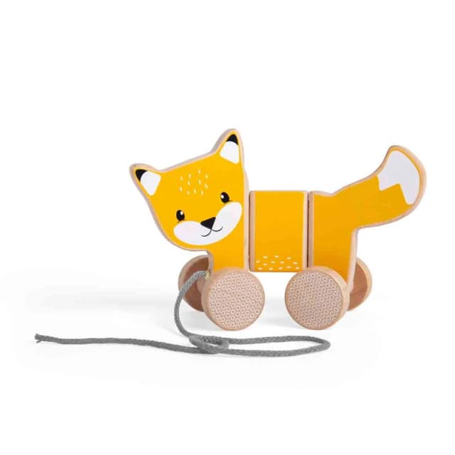 Bigjigs Toys Wooden Fox Pull Along Toy Yellow unisex