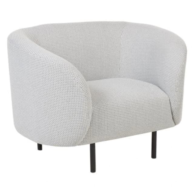Beliani Fabric Armchair Black And White Loen