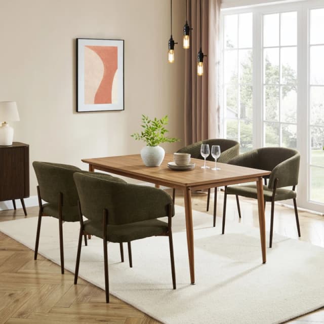 VonHaus Spinningfield Dining Table - 6 Seater Table Black unisex One Size