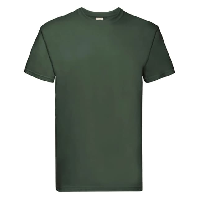 Fruit Of The Loom Fruit of the Loom Men Super Premium Short Sleeve Crew Neck T-Shirt in Bottle Green Size: Small Bottle Green S Male 5055747628319