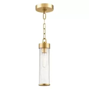 Soriano 1 Light Pendant Brass, Glass