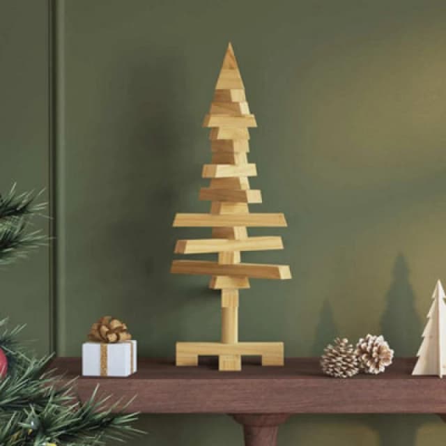 Vidaxl Wooden Christmas Tree With Stand Brown 60 Cm Solid Pine Wood