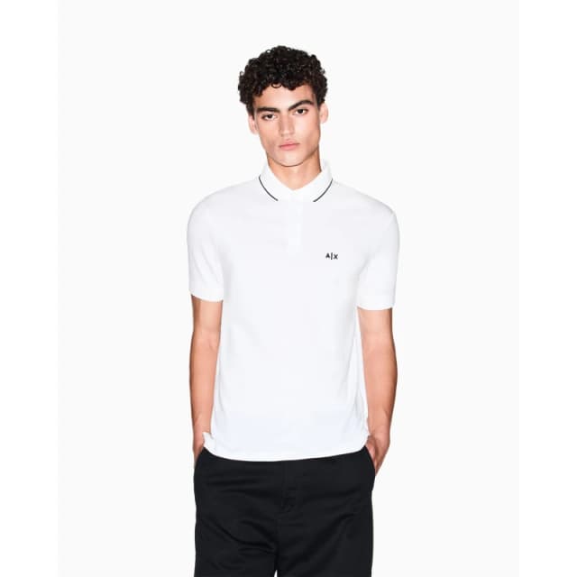 Armani Exchange Mens Short Sleeve Polo Shirts White male XS