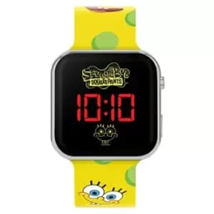 Nickelodeon SpongeBob Yellow LED Watch with Printed Silicone Strap SGB4134