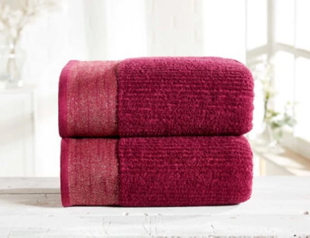Rapport Home Mayfair Towel Bath Sheet Pure Cotton Damson/gold