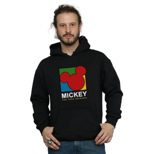 Disney Men Mickey Mouse True 90s Hoodie in Black Size: Small Black S Male 5059114956180