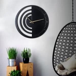 Chrono Black Decorative Metal Wall Clock