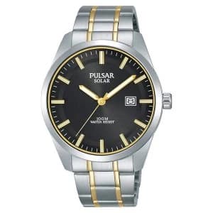 Pulsar PX3169X1 Mens Solar Stainless Steel Two Tone Bracelet 100M Watch