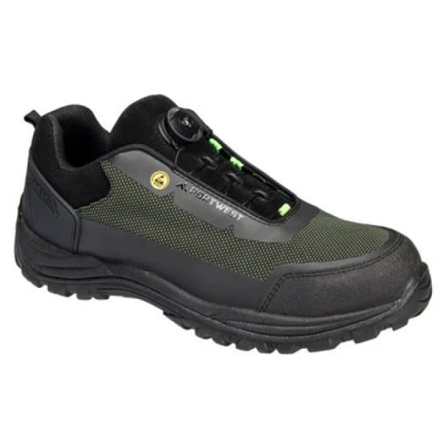 Portwest Girder Composite Low ESD Safety Shoes FE05BGN37 Colour: Black / Green