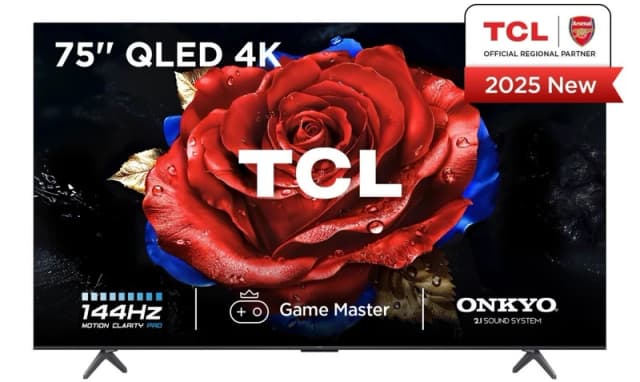 TCL 75" 75T8C-UK Smart 4K Ultra HD QLED TV