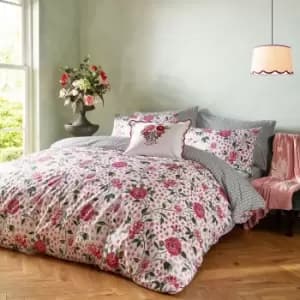 Cath Kidston Tea Rose Duvet Set, King, Pink