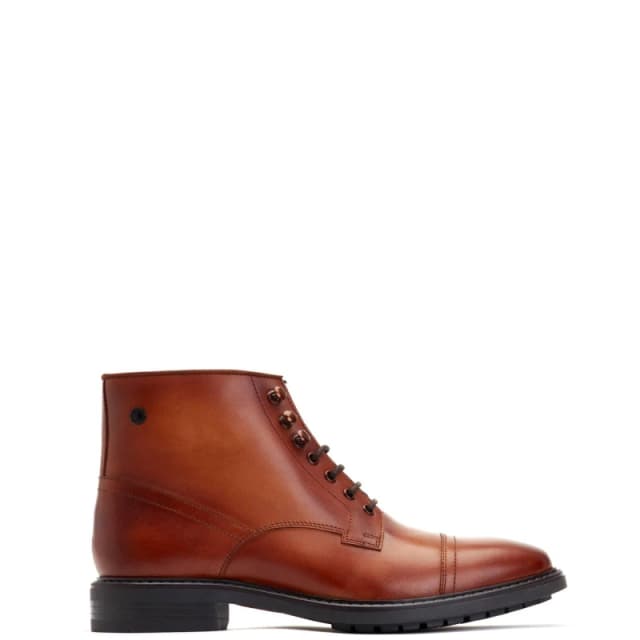 Base London Mens Duke Lace Up Leather Boots UK Size 7 (EU 41) TAN BAS371-TAN-7