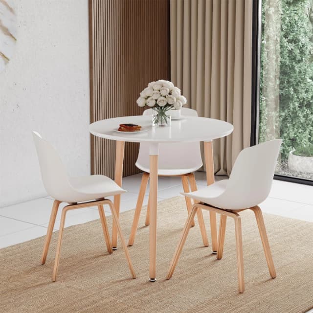 Lassic Vida Designs Batley 3 Seater Round Dining Table White unisex 3 Seater