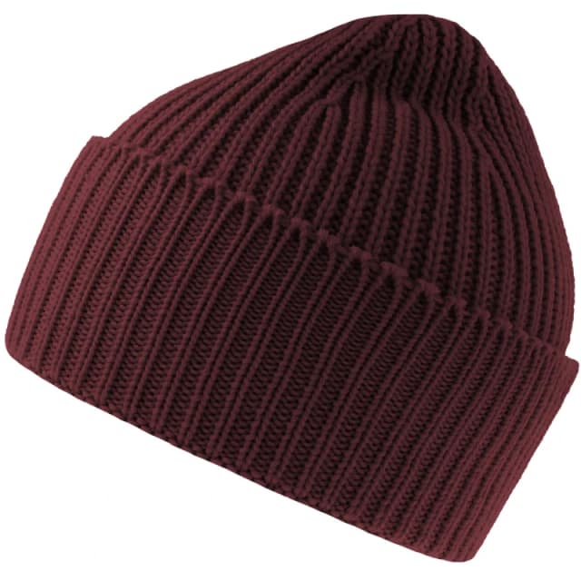 Atlantis Atlantis Men Oak Chunky Knit Beanie in Burgundy Burgundy One Size Male 5063527805300