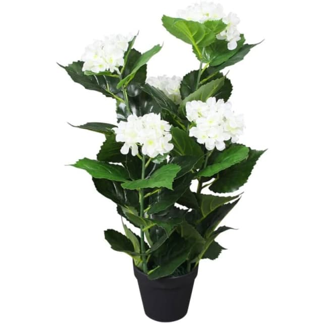 vidaXL Artificial Hydrangea Plant with Pot 60cm White Realistic Fake Lifelike