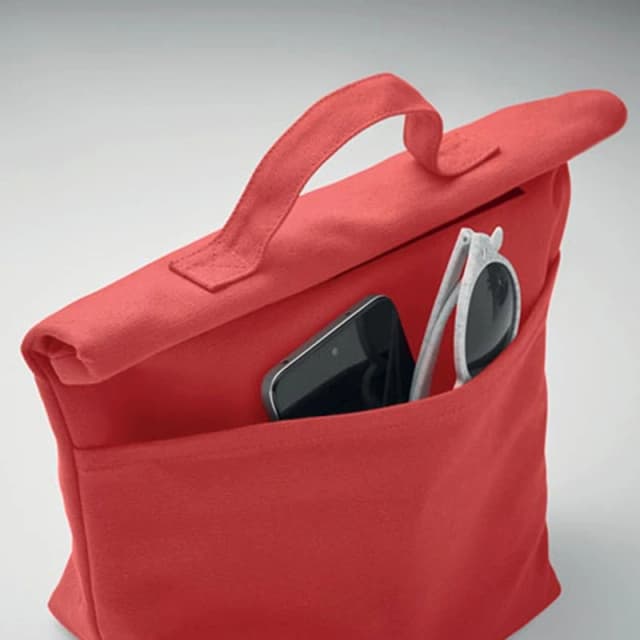 Treat Republic Red Cotton Rolltop Cooler Bag Red unisex Standard
