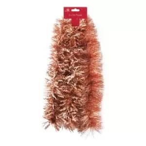 Festive Wonderland Luxury Zig Zag Christmas Tinsel (One Size) (Copper) - Copper