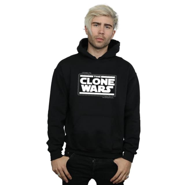 Star Wars Star Wars Men Clone Wars Logo Hoodie in Black Size: Small Black S Male 5059568937674