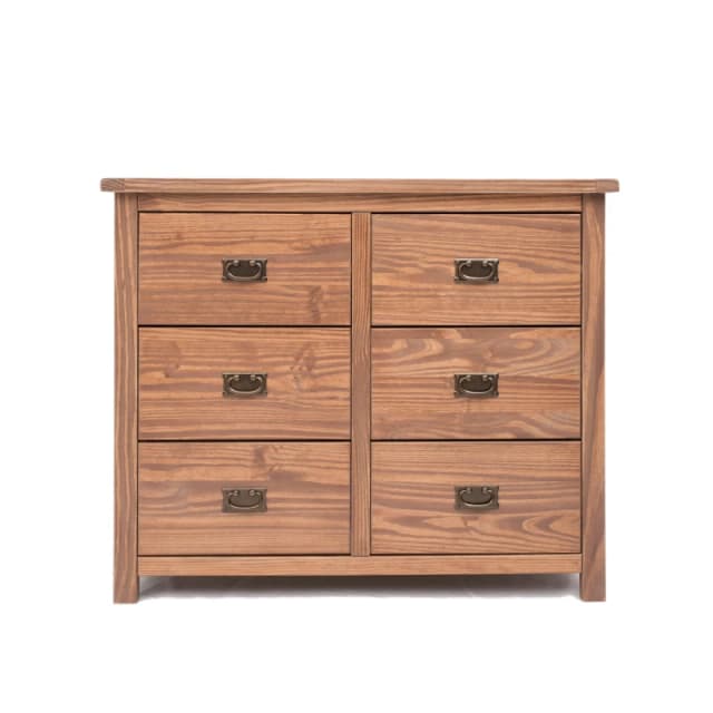 Cabinet Bits Padua 6 Drawer Chest of Drawers Bras Drop Handle in Brown Brown Unisex