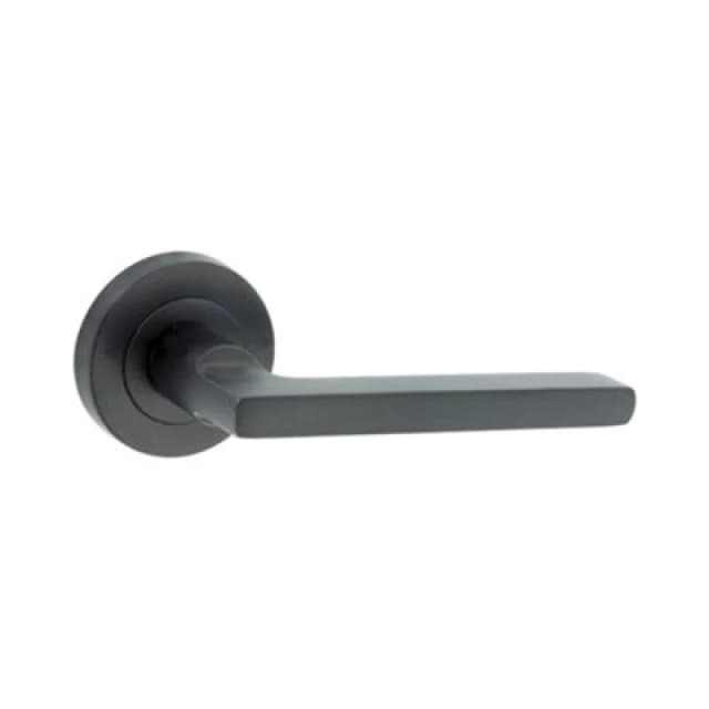 Spira Brass Drox Lever Door Handle Matt Black