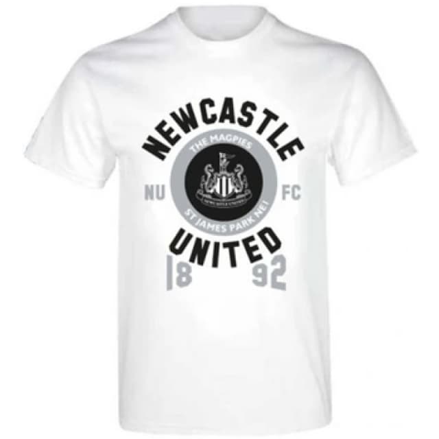 Newcastle United FC Mens Magpies T-Shirt in White Size: Small White Male S