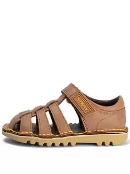 Kickers Kick Sandal Sandal, Brown, Size 11 Younger