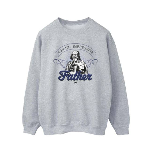 Star Wars Star Wars Men A Most Impressive Father Sweatshirt in Grey Size: Small Grey S Male 5063376543873