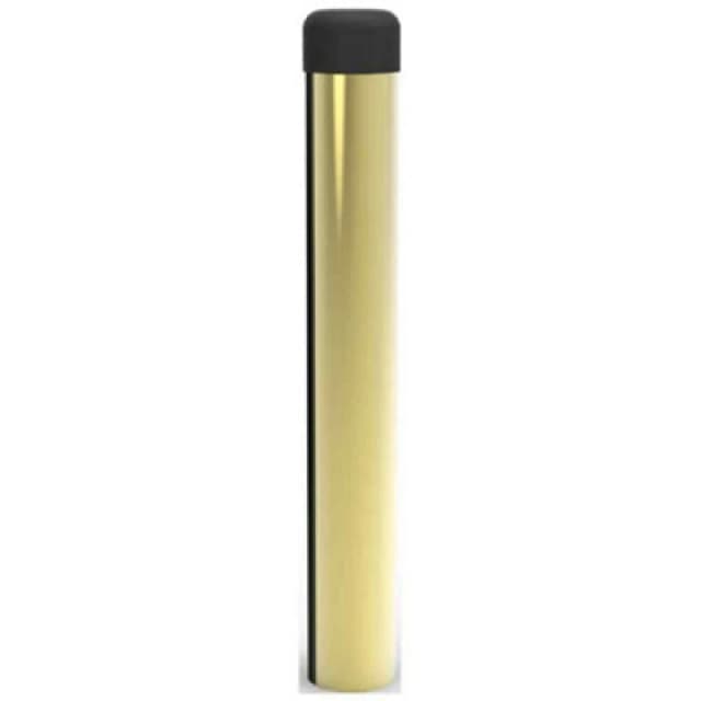 Loops Rubber Tipped Wall mounted Doorstop Cylinder 71 x 16mm Polished Brass Metallics