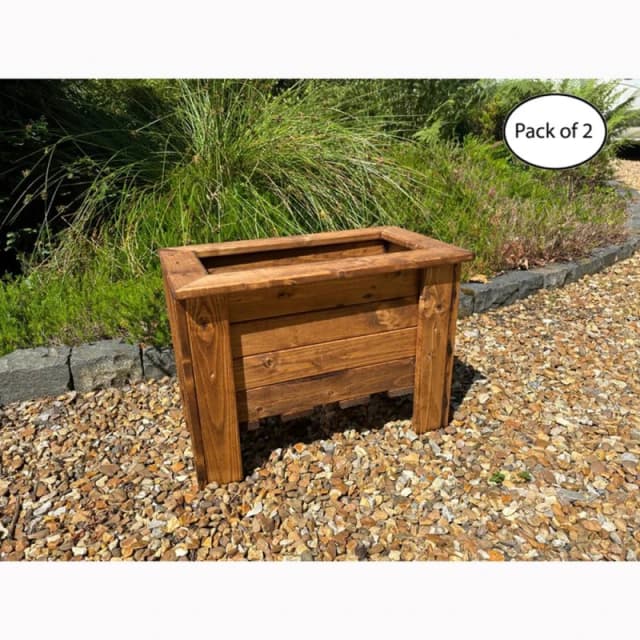 Charles Taylor Multi Pack of 2 - Prestbury Raised Rectangular Regular Trough - Timber in Light Brown Light Brown Unisex