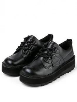 Kickers Kick Lo Creepy Leather Ankle Boot - Black, Size 4, Women