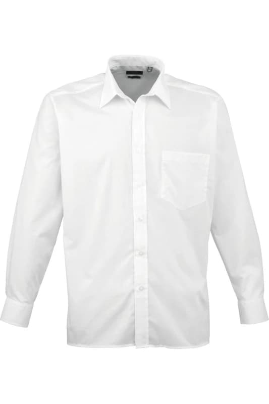 Premier Premier Men Poplin Long-Sleeved Formal Shirt in White White One Size Male 5055805353689