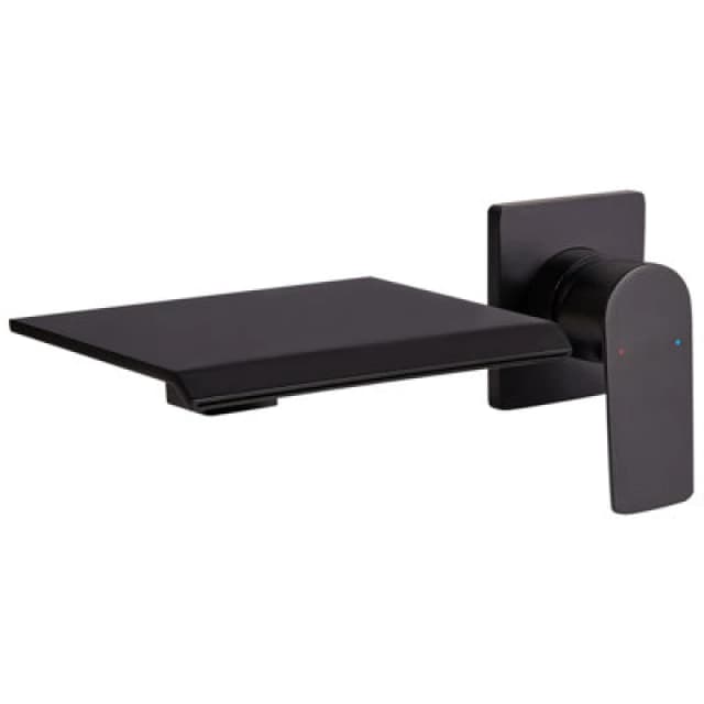 Beliani Wall Mounted Basin Mixer Tap Aponwao Brass Black