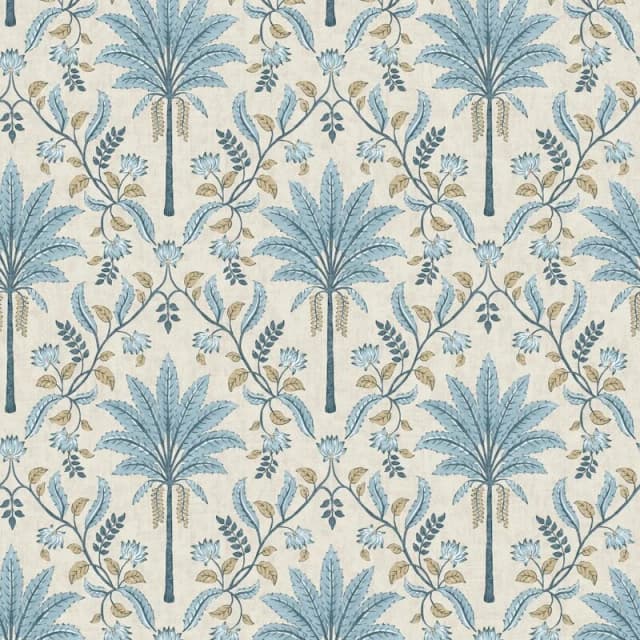 HOLDEN DECOR Holden Decor Palm Trellis Blue Wallpaper Tropical Leaves Stylish Feature Wall WL-13751