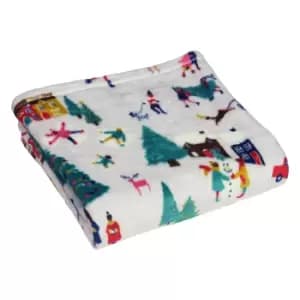 Christmas Together Festive Fleece Throw Multi