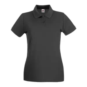 Fruit Of The Loom Ladies Lady-Fit Premium Short Sleeve Polo Shirt (2XL) (Light Graphite)