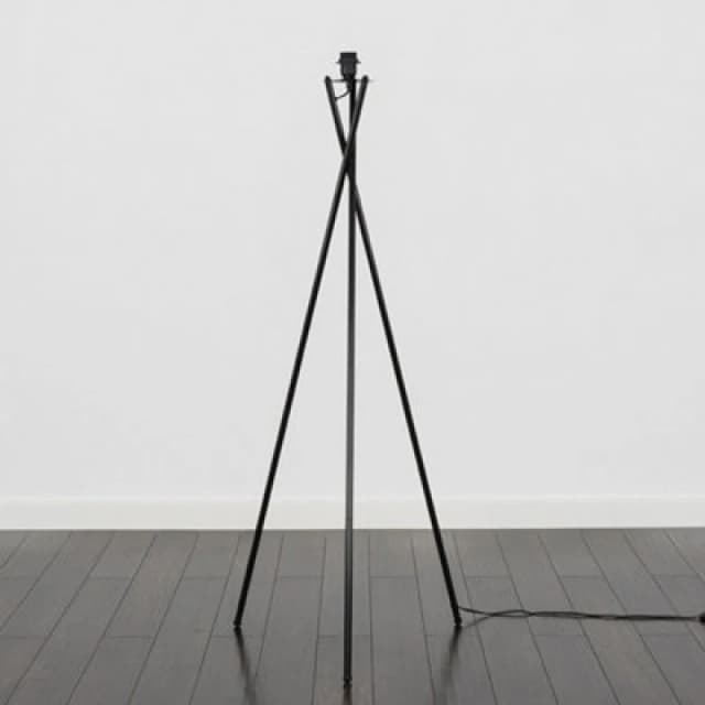 ValueLights ValueLights Camden Black Metal Stem Tripod Floor Lamp Base Black One Size Unisex 5016529253402