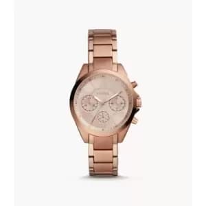 Fossil Womens Modern Courier Midsize Chronograph Rose Gold-Tone Stainless Steel Watch - Rose Gold
