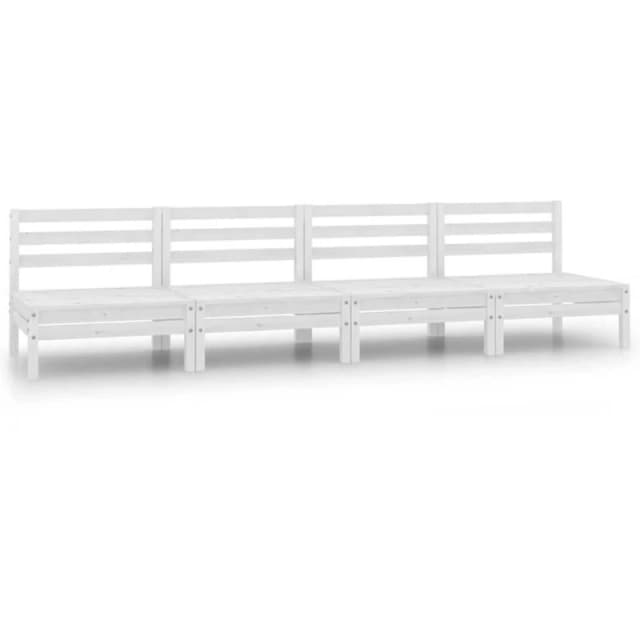 VIDAXL Garden Middle Sofas 4 pcs White Solid Pinewood Vidaxl 8720286659076