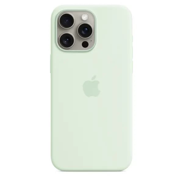 Apple iPhone 15 Pro Max Silicone Case with MagSafe - Soft Mint MWNQ3ZM/A
