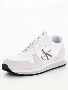 Calvin Klein Jeans Runner Sock Lace Up NY Trainers - White, Size 11, Men