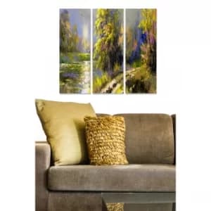 MDF23430388 Multicolor Decorative MDF Painting (3 Pieces)