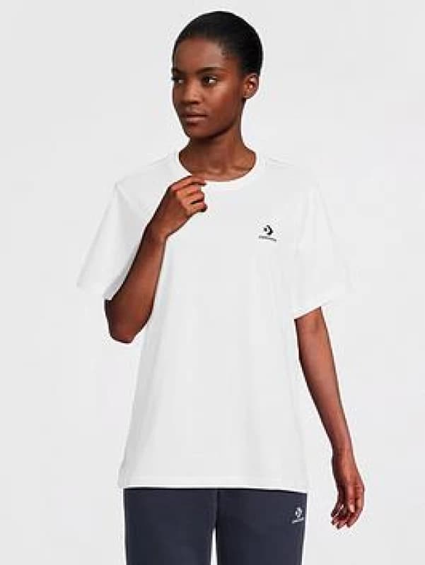 Converse go to embroidered star t-shirt in white White XSml