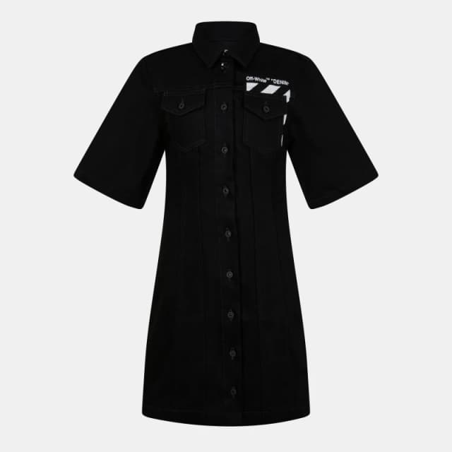 Off White Womens Knitted Jumper Dress Black/White female 4 (3XS)