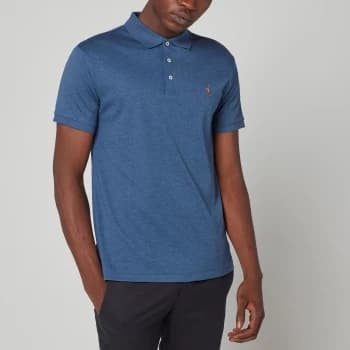 Polo Ralph Lauren Mens Slim Fit Soft Cotton Polo Shirt - Derby Blue Heather - M