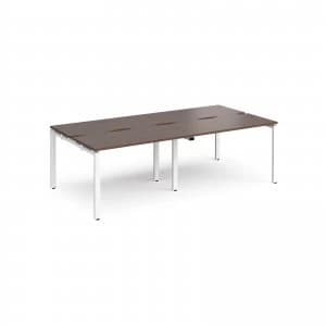 Adapt II Double Back to Back Desk s 2400mm x 1200mm - White Frame waln