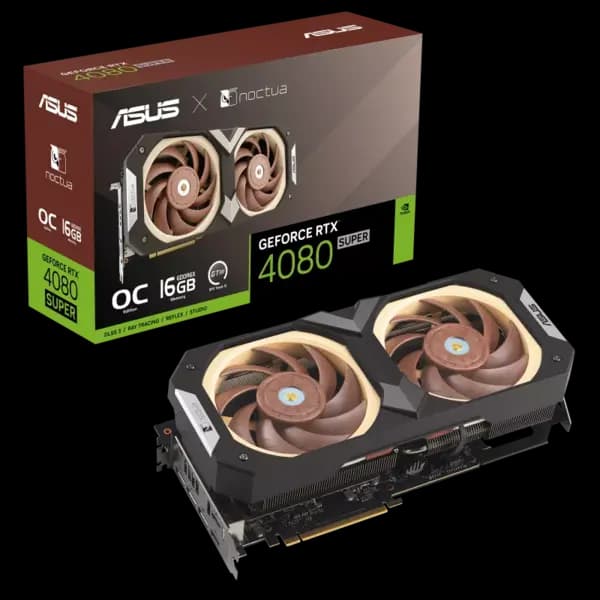 ASUS GeForce RTX 4080 SUPER 16GB GDDR6X Noctua OC Edition Graphics Card - RTX4080S-O16G-NOCTUA