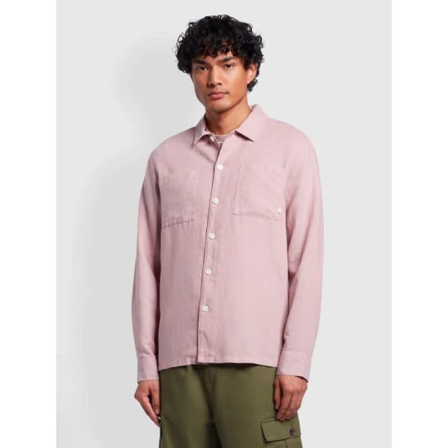Farah Nelson Slub Shirt Pink male XS